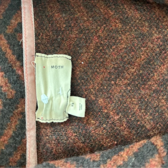 Anthropologie Moth Brown Chevron Sweater Coat - Picture 6 of 8